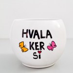 Lonec Bali z ročno poslikavo Hvala, ker si - 15 cm